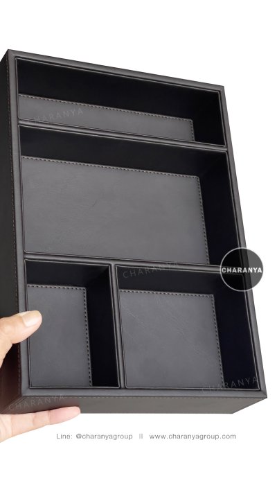 Leather Tray ถาดหนัง ถาดแบ่งช่อง ใส่ของอเนกประสงค์ ถาดใส่ชุดกาแฟ ถาดจัดชุดกาแฟ ถาดในห้องพักโรงแรม ถาดโรงแรม ถาดใส่ของห้องVIP ถาดใส่อาหารว่าง ถาดใส่ขนม ถาดลิ้นชัก ถาดใส่เข็มขัด ถาดใส่เครื่องแต่งกาย ถาดใส่เครื่องประดับ