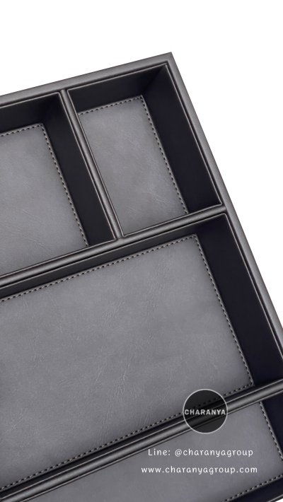 Leather Tray ถาดหนัง ถาดแบ่งช่อง ใส่ของอเนกประสงค์ ถาดใส่ชุดกาแฟ ถาดจัดชุดกาแฟ ถาดในห้องพักโรงแรม ถาดโรงแรม ถาดใส่ของห้องVIP ถาดใส่อาหารว่าง ถาดใส่ขนม ถาดลิ้นชัก ถาดใส่เข็มขัด ถาดใส่เครื่องแต่งกาย ถาดใส่เครื่องประดับ