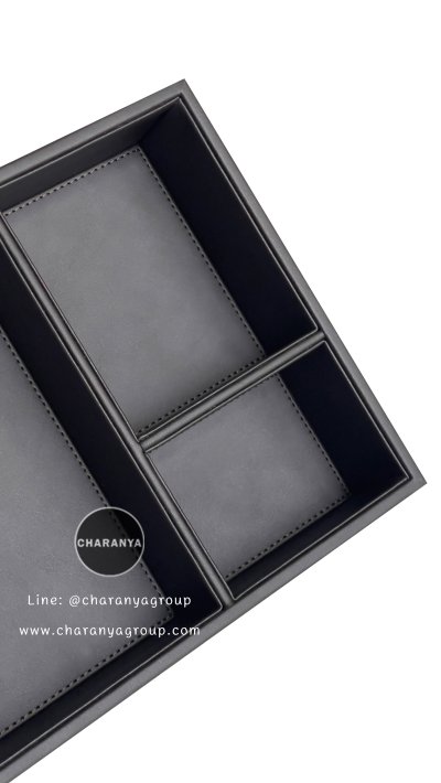 Leather Tray ถาดหนัง ถาดแบ่งช่อง ใส่ของอเนกประสงค์ ถาดใส่ชุดกาแฟ ถาดจัดชุดกาแฟ ถาดในห้องพักโรงแรม ถาดโรงแรม ถาดใส่ของห้องVIP ถาดใส่อาหารว่าง ถาดใส่ขนม ถาดลิ้นชัก ถาดใส่เข็มขัด ถาดใส่เครื่องแต่งกาย ถาดใส่เครื่องประดับ