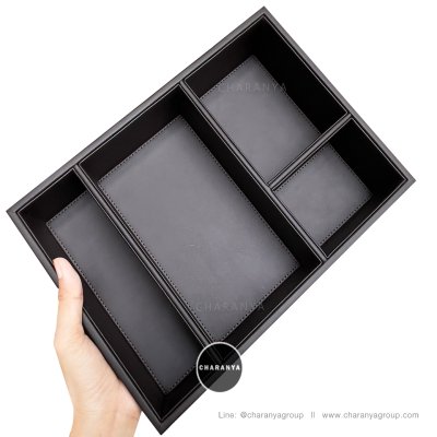 Leather Tray ถาดหนัง ถาดแบ่งช่อง ใส่ของอเนกประสงค์ ถาดใส่ชุดกาแฟ ถาดจัดชุดกาแฟ ถาดในห้องพักโรงแรม ถาดโรงแรม ถาดใส่ของห้องVIP ถาดใส่อาหารว่าง ถาดใส่ขนม ถาดลิ้นชัก ถาดใส่เข็มขัด ถาดใส่เครื่องแต่งกาย ถาดใส่เครื่องประดับ