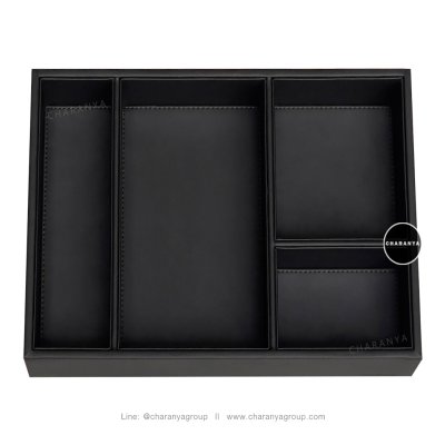 Leather Tray ถาดหนัง ถาดแบ่งช่อง ใส่ของอเนกประสงค์ ถาดใส่ชุดกาแฟ ถาดจัดชุดกาแฟ ถาดในห้องพักโรงแรม ถาดโรงแรม ถาดใส่ของห้องVIP ถาดใส่อาหารว่าง ถาดใส่ขนม ถาดลิ้นชัก ถาดใส่เข็มขัด ถาดใส่เครื่องแต่งกาย ถาดใส่เครื่องประดับ