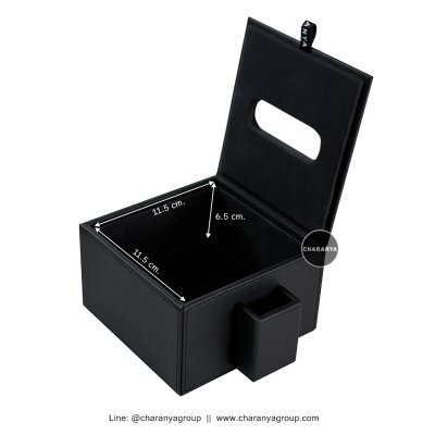 กล่องทิชชู่ป๊อปอัพ มีที่ใส่ไม้จิ้มฟัน กล่องทิชู่โรงแรม งานสวย วัสดุดี งานเกรดพรีเมี่ยม  กันฝุ่น กันละอองน้ำได้ดี ทำความสะอาดง่าย กล่องทิชชู่หนัง Tissue Paper Box 