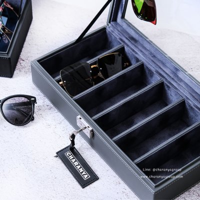 กล่องแว่นกันแดด 6 ช่อง กล่องเก็บแว่นตา กล่องสะสมแว่น 6 Slots Premuim Luxury Sunglass Box Storage