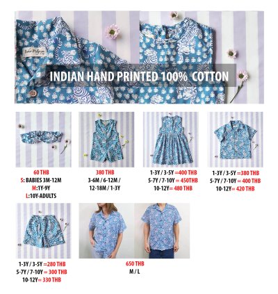 PRICE AND SIZE CHART