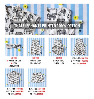 PRICE AND SIZE CHART