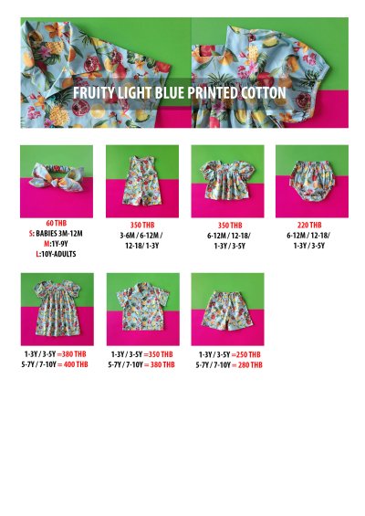 PRICE AND SIZE CHART