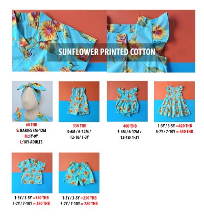 PRICE AND SIZE CHART