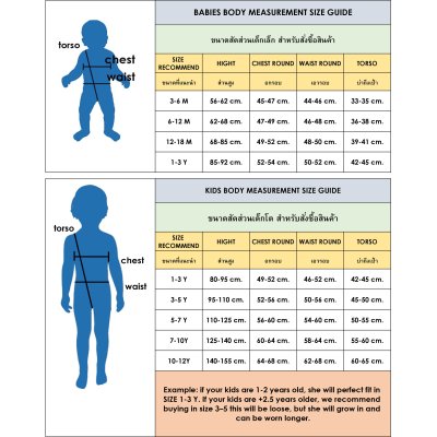 PRICE AND SIZE CHART