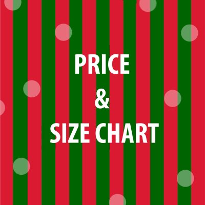 PRICE AND SIZE CHART 25/26