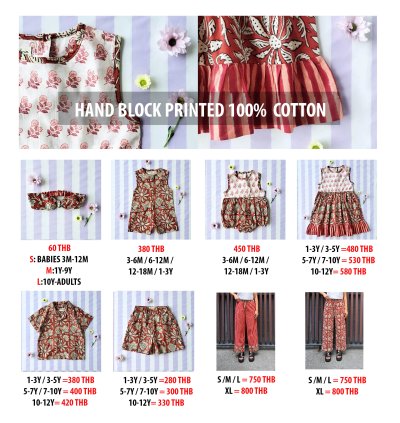 PRICE AND SIZE CHART