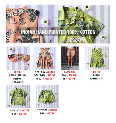 PRICE AND SIZE CHART