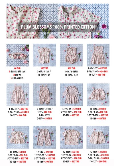 PRICE AND SIZE CHART 25/26
