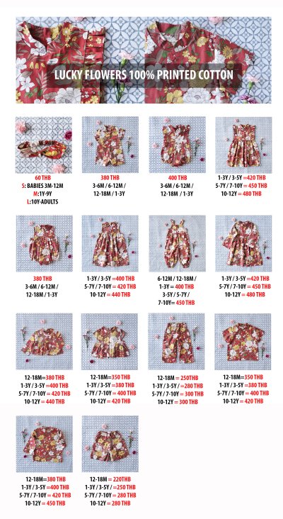 PRICE AND SIZE CHART 25/26