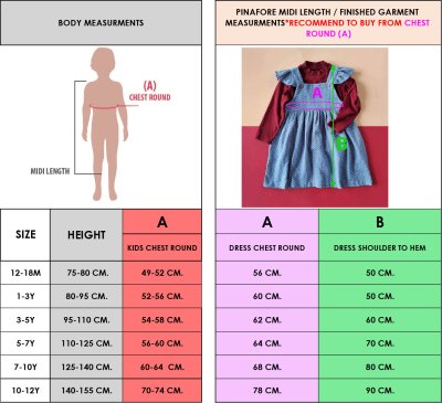 PRICE AND SIZE CHART 25/26
