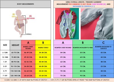 PRICE AND SIZE CHART 25/26