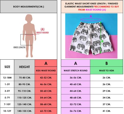 PRICE AND SIZE CHART 25/26