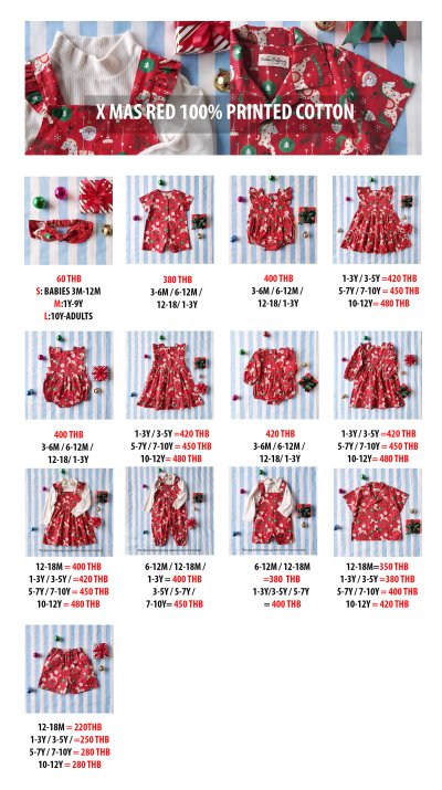 PRICE AND SIZE CHART 25/26