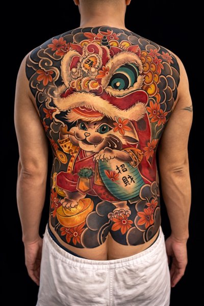 งานสักเต็มหลัง