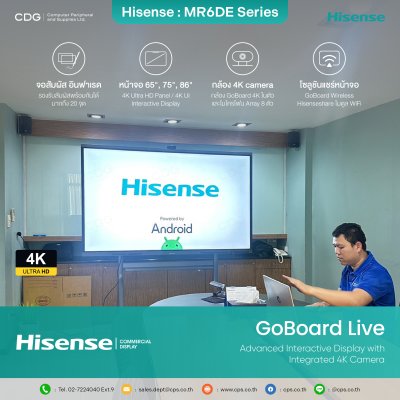 Hisense MR6DE GoBoard Live Interactive Display 4K Camera