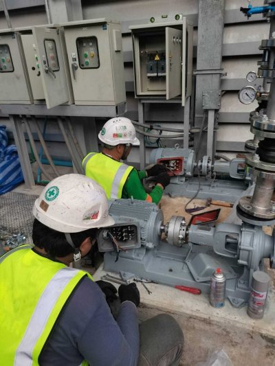 Overhaul pump cooling tower