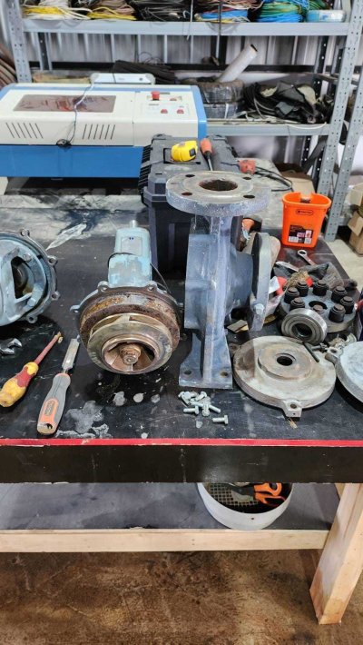 Overhaul pump cooling tower