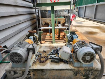 Overhaul pump cooling tower