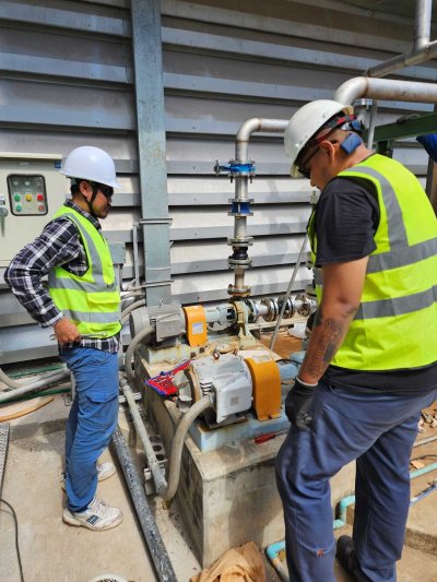 Overhaul pump cooling tower