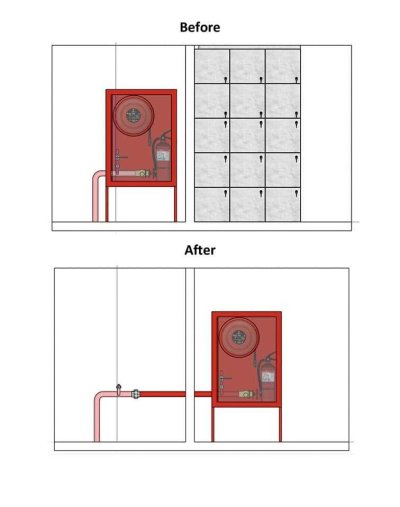 Relocate fire cabinet