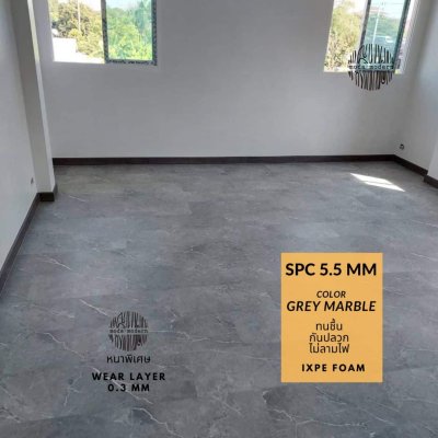 SPC 5.5mm Stone Series สี Grey Marble