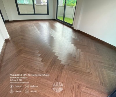 กระเบื้องยาง_SPC_ก้างปลา_Elegance_สี_Walnut