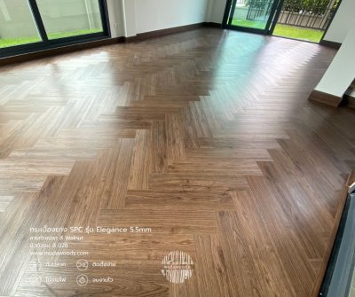 กระเบื้องยาง_SPC_ลายก้างปลา_Elegance_สี_Walnut