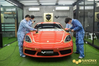 รีวิวขัดฟื้นฟูสภาพสีรถ PORSCHE 718