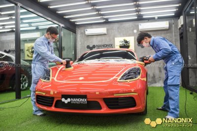 รีวิวขัดฟื้นฟูสภาพสีรถ PORSCHE 718