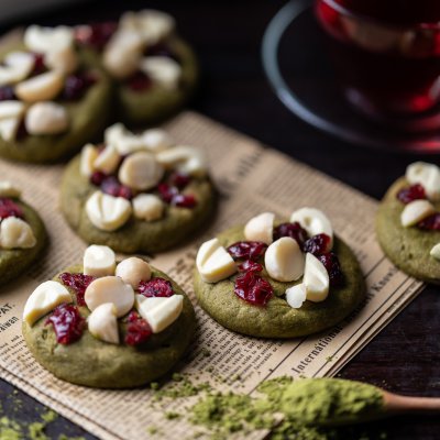 Matcha Macadamia & Chocolate Pecan Cookies