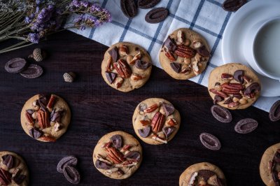 Matcha Macadamia & Chocolate Pecan Cookies