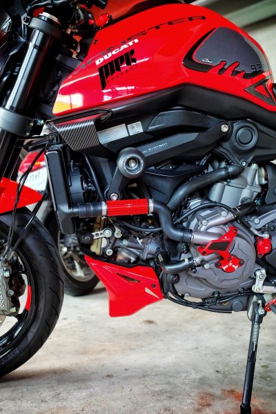 m937_ducabike_line_cooler_กันล้ม_evotech_การ์ดปั๊มน้ำ