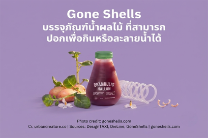Gone Shells บรรจุภัณฑ์น้ำผลไม้ที่สามารถปอกเพื่อกินหรือละลายน้ำได้