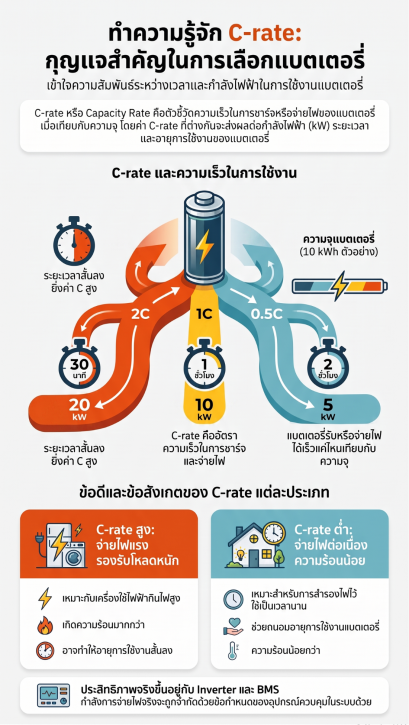 เลือกแบตเตอรี่ด้วย C-rate