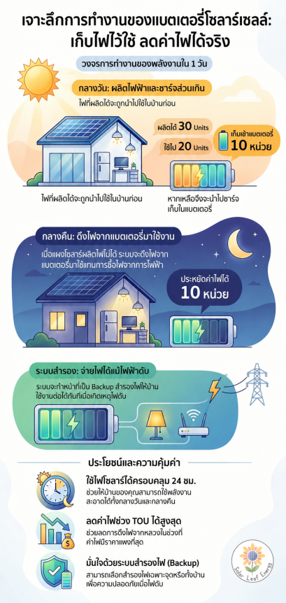 การทำงานของแบตเตอรี่ระบบโซลาร์เซลล์