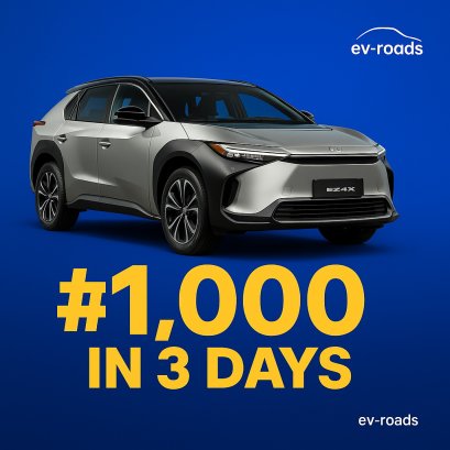 ยอดจองสิทธิ์  NEW bZ4X แตะระดับ 1,000 คัน 