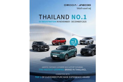 OMODA & JAECOO คว้าอันดับ 1 แบรนด์รถ EV ยอดจดทะเบียนสูงสุดเดือนพย.-ธค 2568
