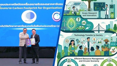 วว. รับมอบประกาศนียบัตร “คาร์บอนฟุตพริ้นท์องค์กร” จาก TGO