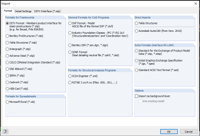 การรับไฟล์หรือส่งไฟล์จากโปรแกรมอื่นๆ เข้าโปรแกรม RFEM เพื่อลดการสร้างโมเดลอาคารในโปรแกรม