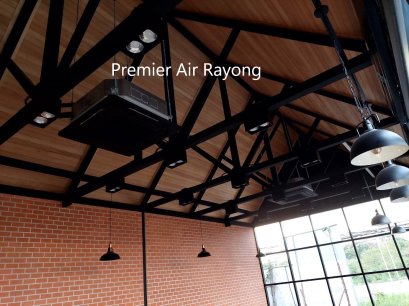 ร้านกาแฟ AMAZON แอร์ฝังฝ้าเพดาน งานเดินโชว์