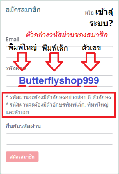 การตั้งรหัสผ่านของระบบสมาชิก