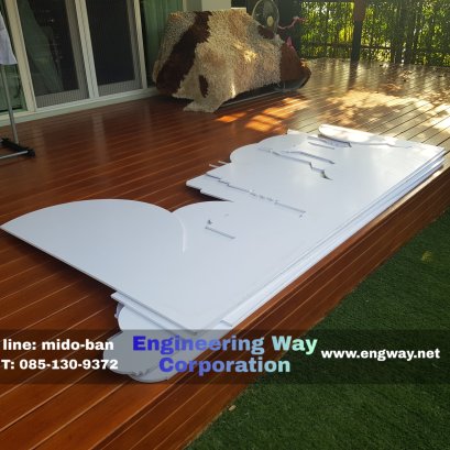 ตัดพลาสวูดทำฉากหลัง