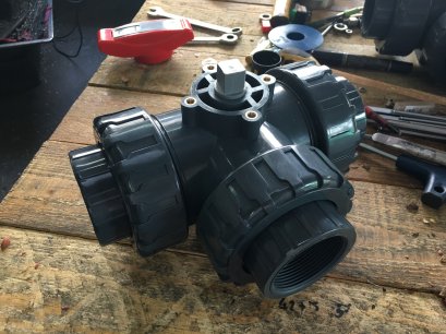 UPVC  Union Pneumatic Actuator 3 way Ball Valve