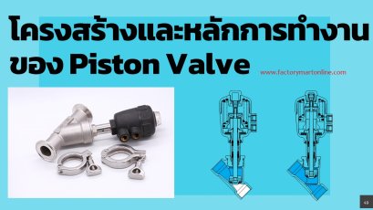 โครงสร้างวาล์วแบบลูกสูบ เปิดปิดด้วยลม Piston Valve เปิดปิดด้วยลม