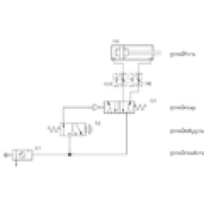 Air Cylinder Double Acting ทำงานแบบ ไปด้วยสวิทช์ปุ่มกด กลับด้วย main valve