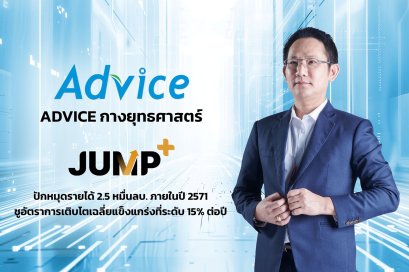 ADVICE มั่นใจ การเข้า JUMP+ ลด SG&A เหลือ 8% ปั้นรายได้โตเฉลี่ย 15% แตะ 2.5 หมื่นล้านบาท ในปี 2571